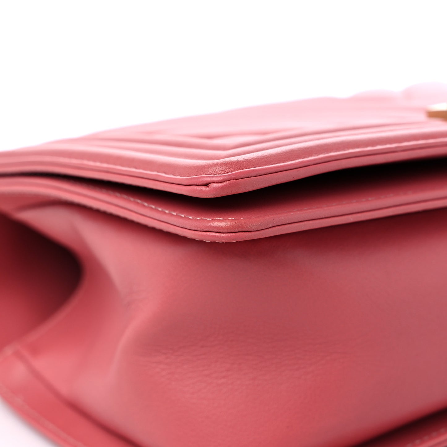 Calfskin Chevron Quilted Medium Boy Flap Pink