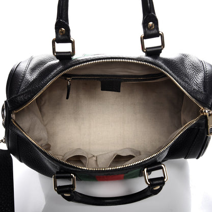 Gucci Calfskin Vintage Web Medium Boston Black 6 of 11