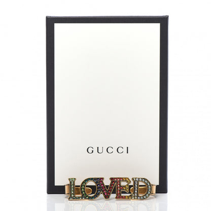 Gucci Metal Crystal Loved Palm Cuff Hand Piece Aged Gold 5 of 5