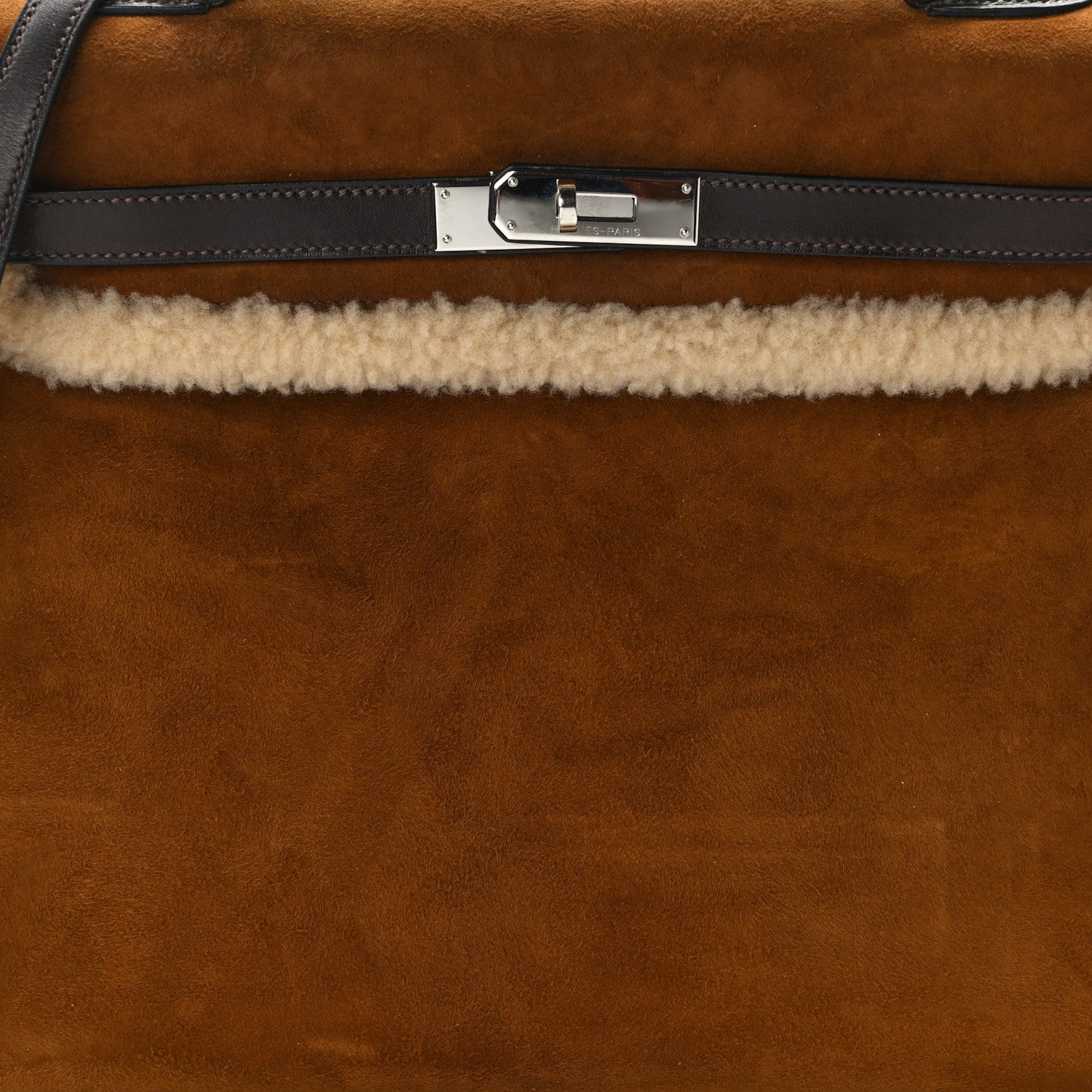 Hermes Veau Doblis Mouton Shearling Swift Teddy Kelly 35 Alezan Ebene 7 of 13