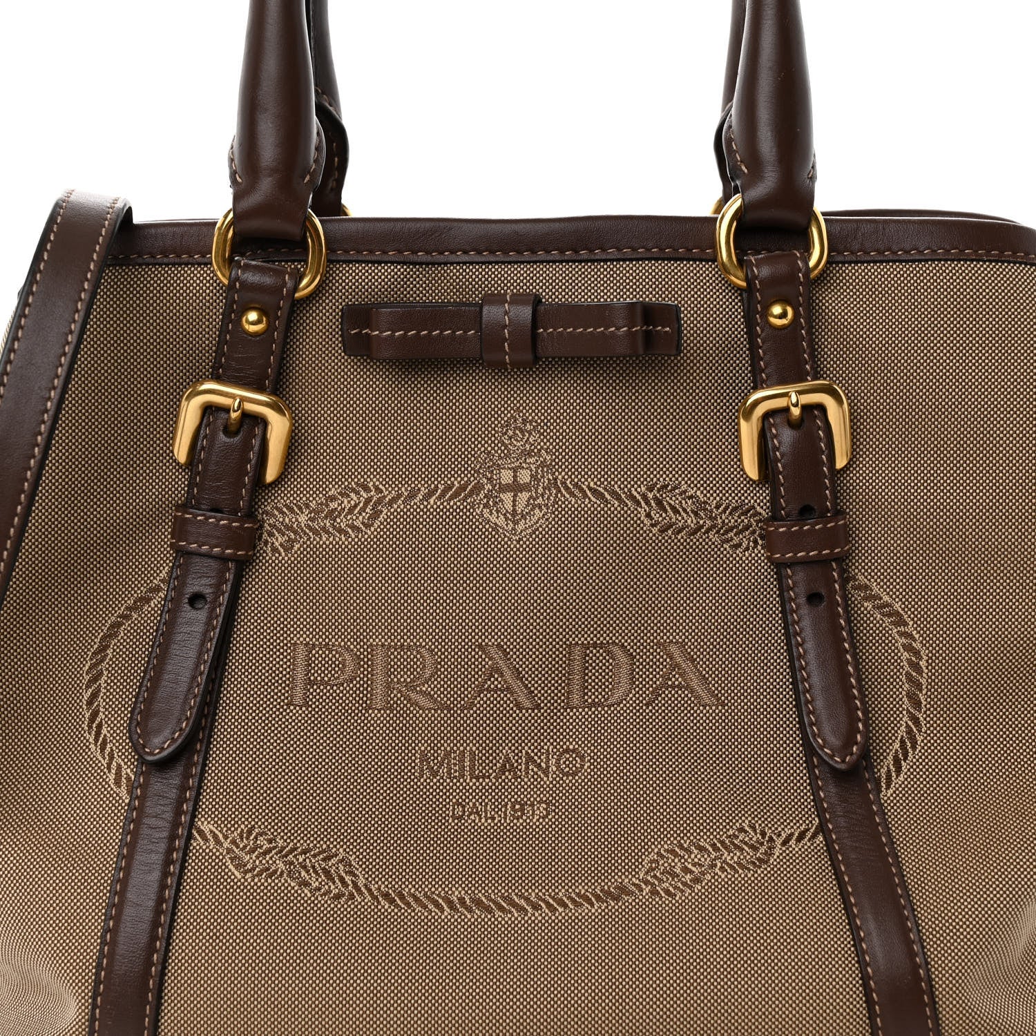Prada Jacquard Logo Tote Corda Bruciato 7 of 10