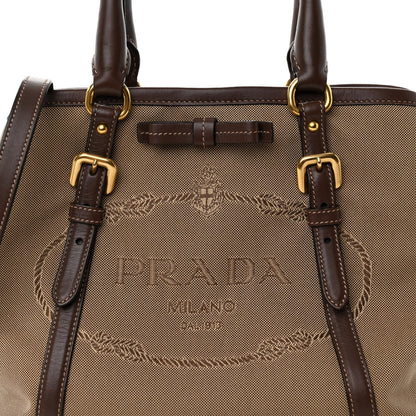 Prada Jacquard Logo Tote Corda Bruciato 7 of 10