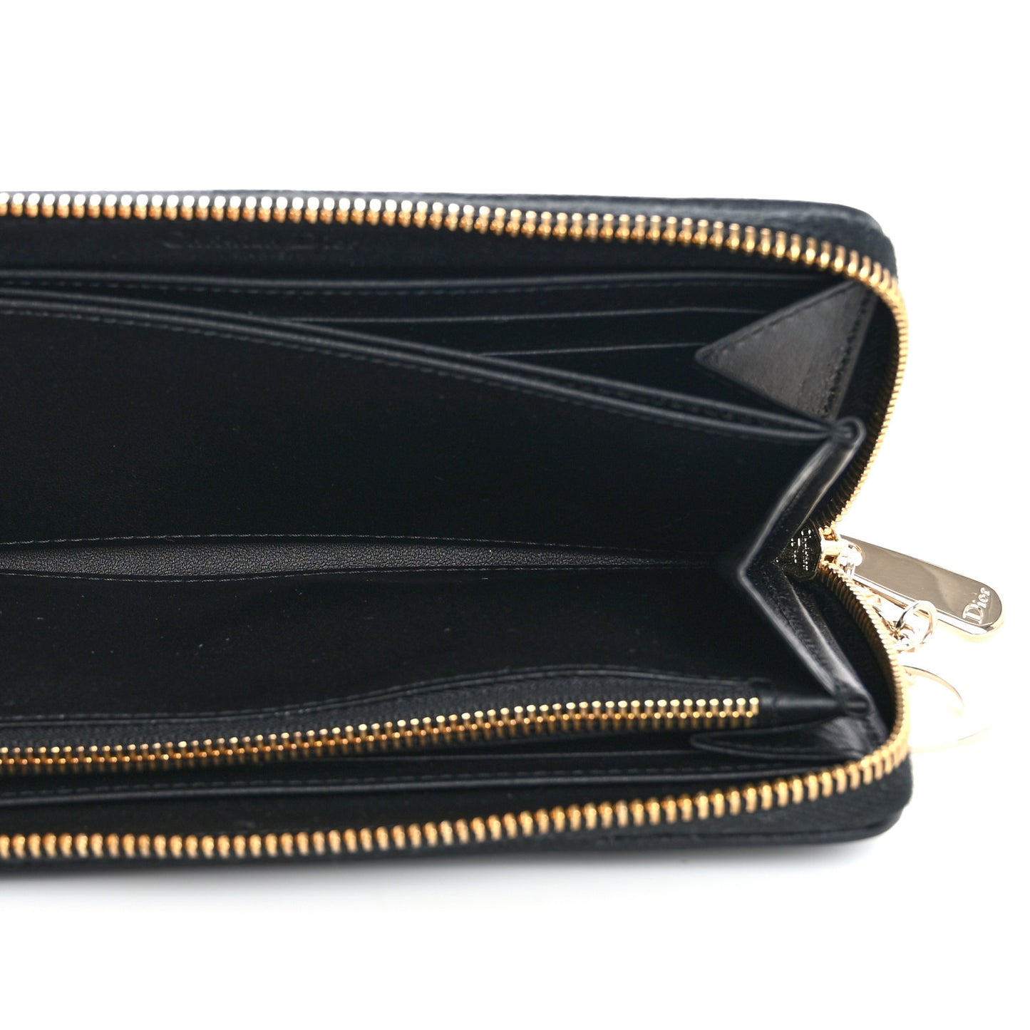 Lambskin Cannage Lady Dior Voyageur Wallet Black