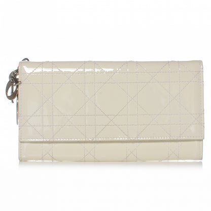 Christian Dior Patent Cannage Lady Dior Charm Wallet White 1 of 7
