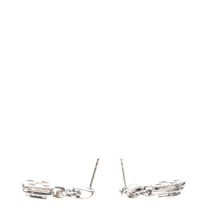 David Yurman Sterling Silver Diamond Prasiolite Petite Albion Drop Earrings 4 of 5