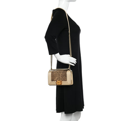 Chanel Snakeskin Calfskin Small Boy Flap Gold 2 of 17
