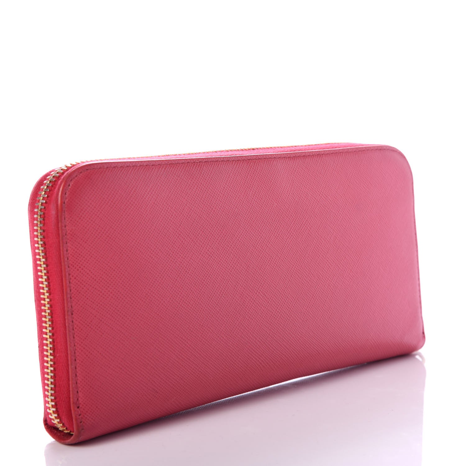 Prada Saffiano Fiocco Bow Zip Around Wallet Peonia 3 of 10
