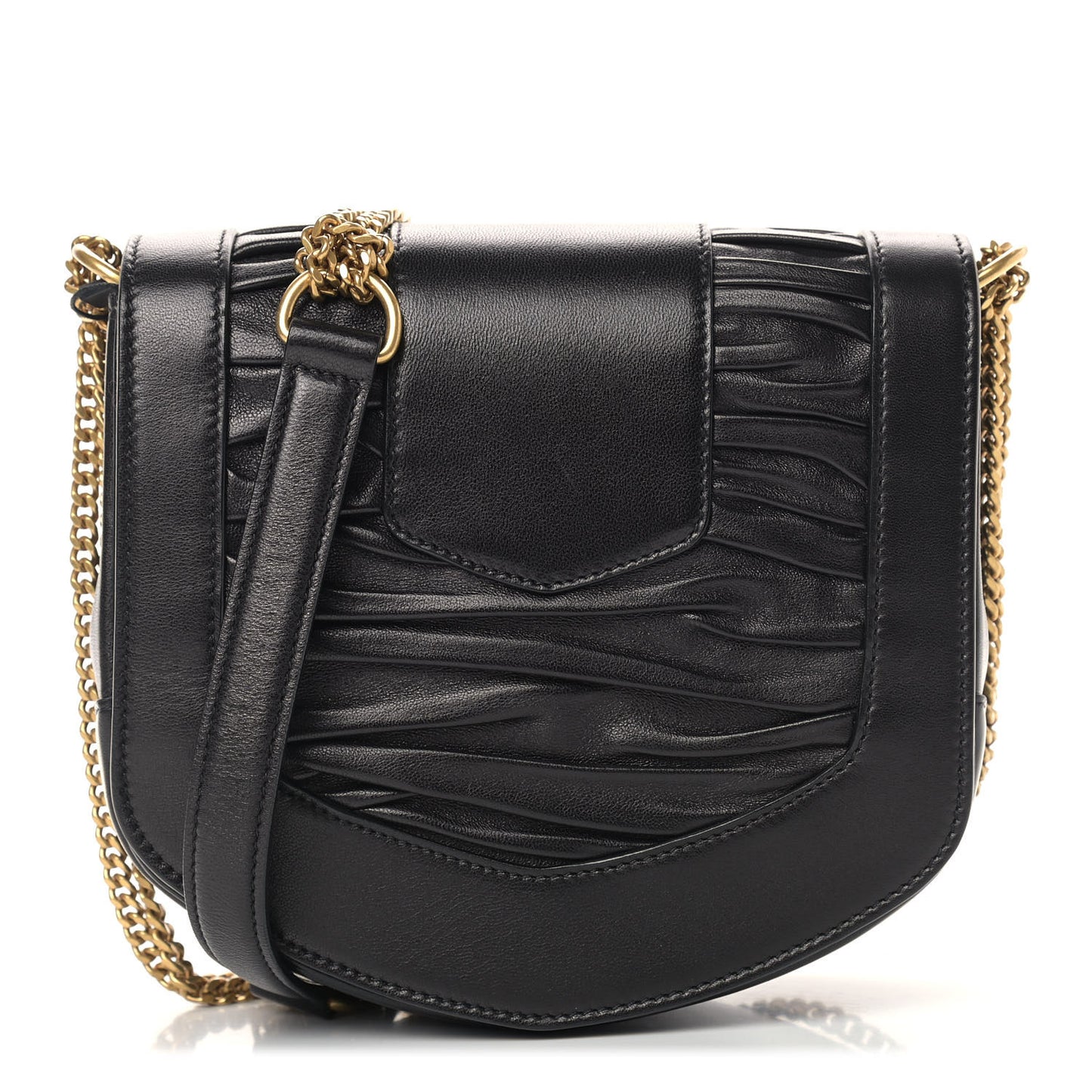 Lambskin Chrissie Chain Shoulder Bag Black