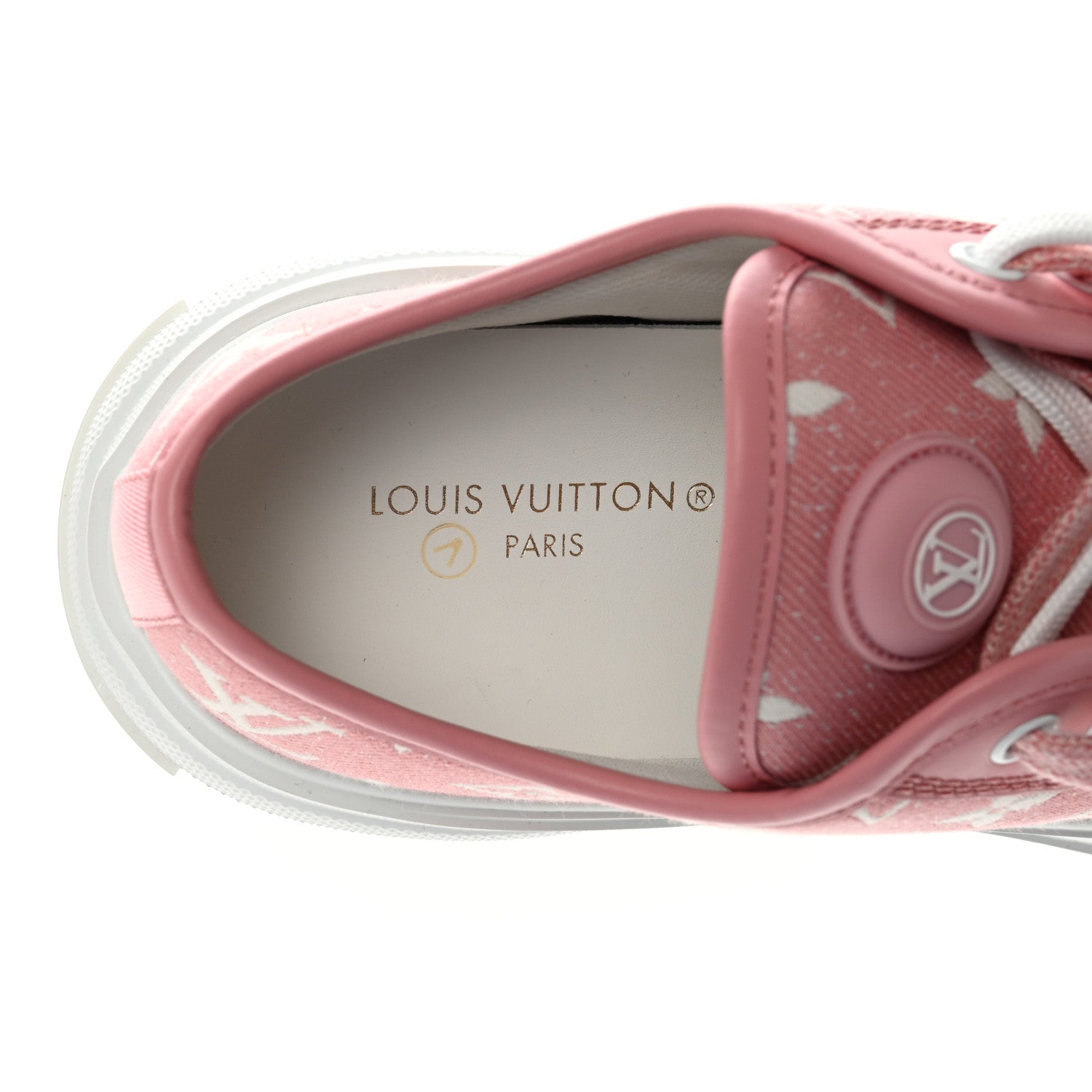 Louis Vuitton Denim Monogram Squad Sneakers 38 Pink 7 of 8