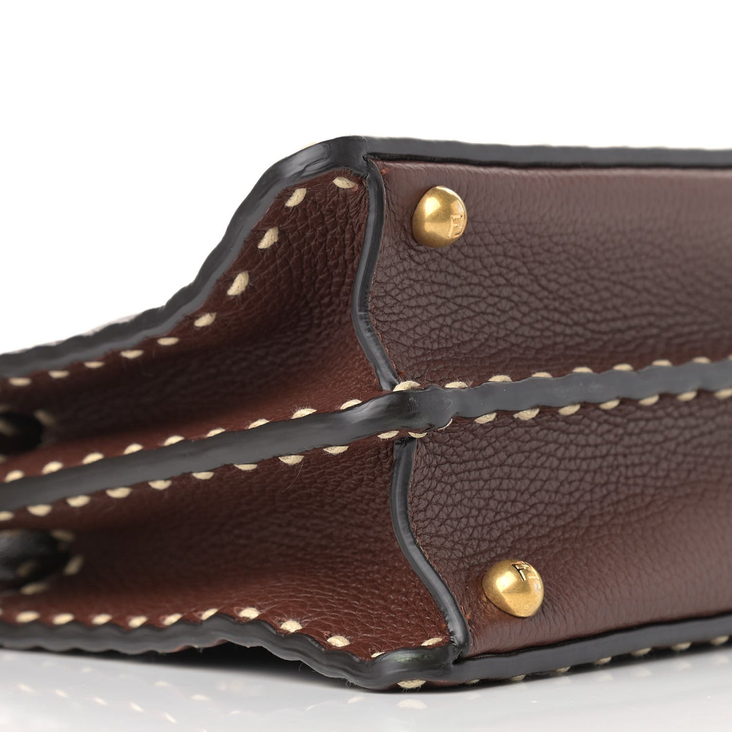 Vitello Granato Camoscio Selleria Macro Stitchings Small Peekaboo I SEE U Satchel Praline