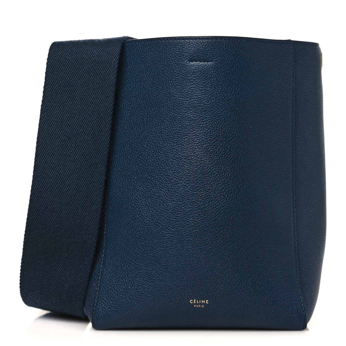 Soft Grained Calfskin Small Sangle Bucket Bag Navy