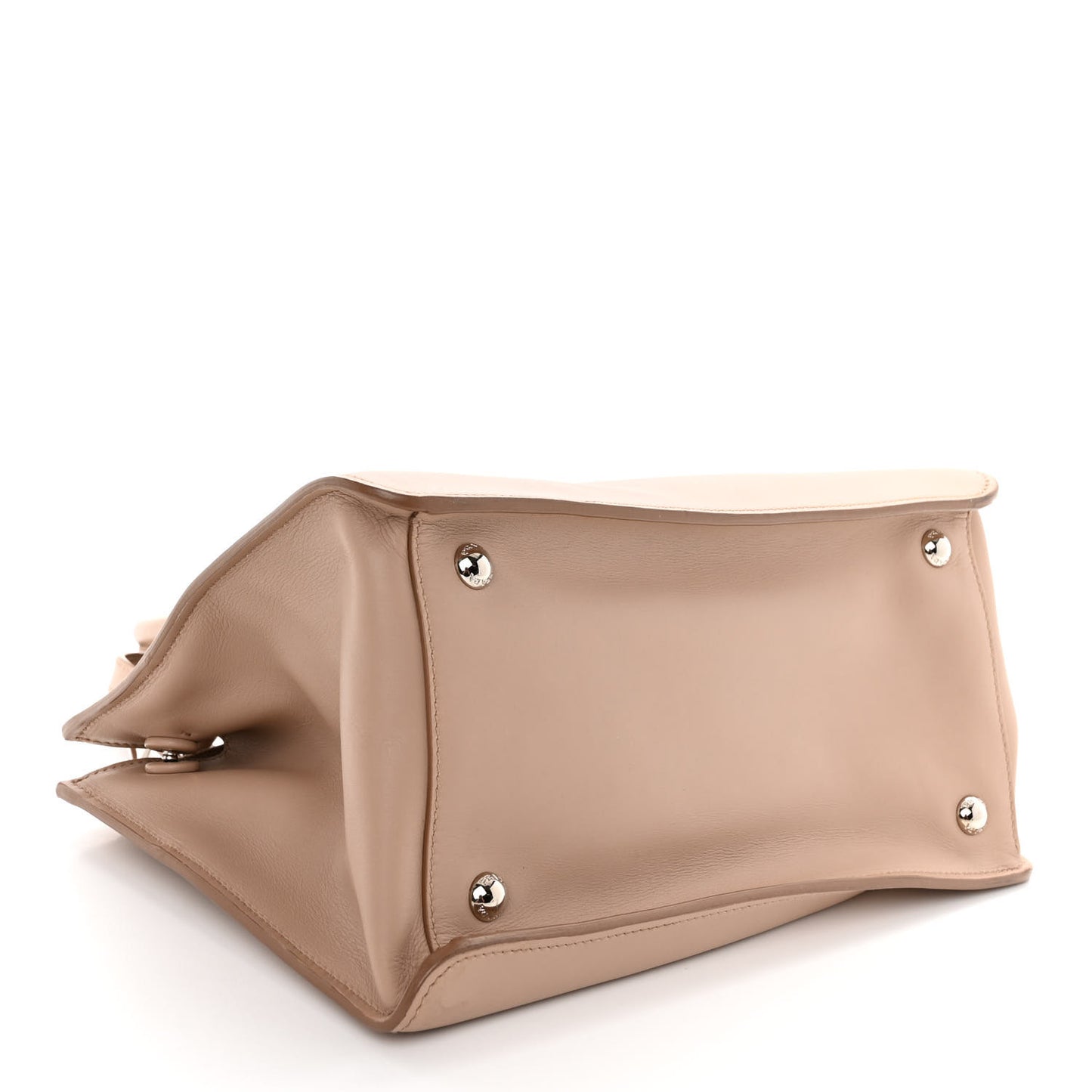 City Calf Small Hand Stitched Galleria Double Zip Tote Cannella