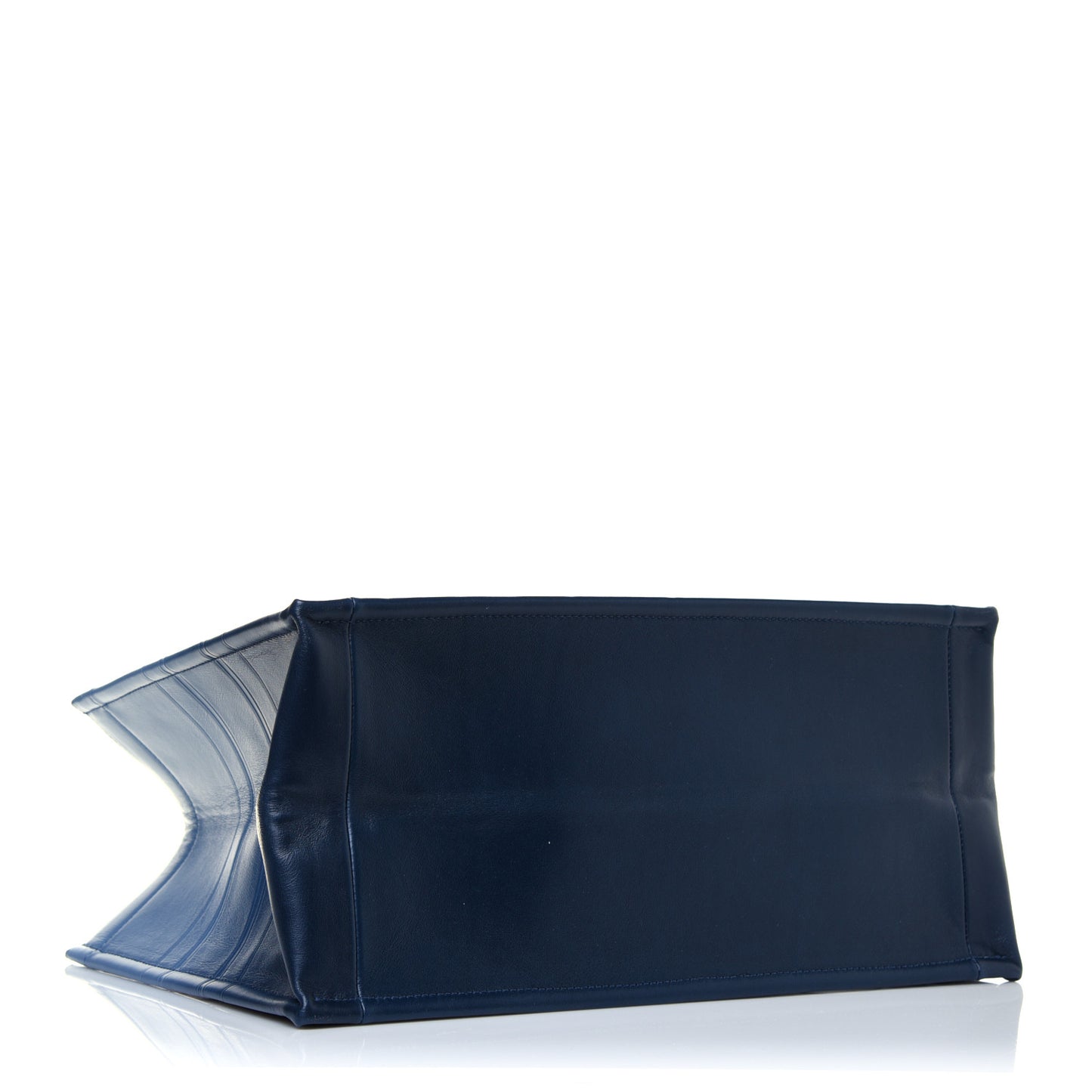 Gradient Smooth Calfskin Embossed Medium Book Tote Indigo Blue