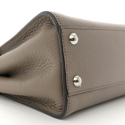 Fendi Vitello Granato Camoscio Macro Stitching Selleria Mini Peekaboo Iconic Satchel Tartufo 9 of 11