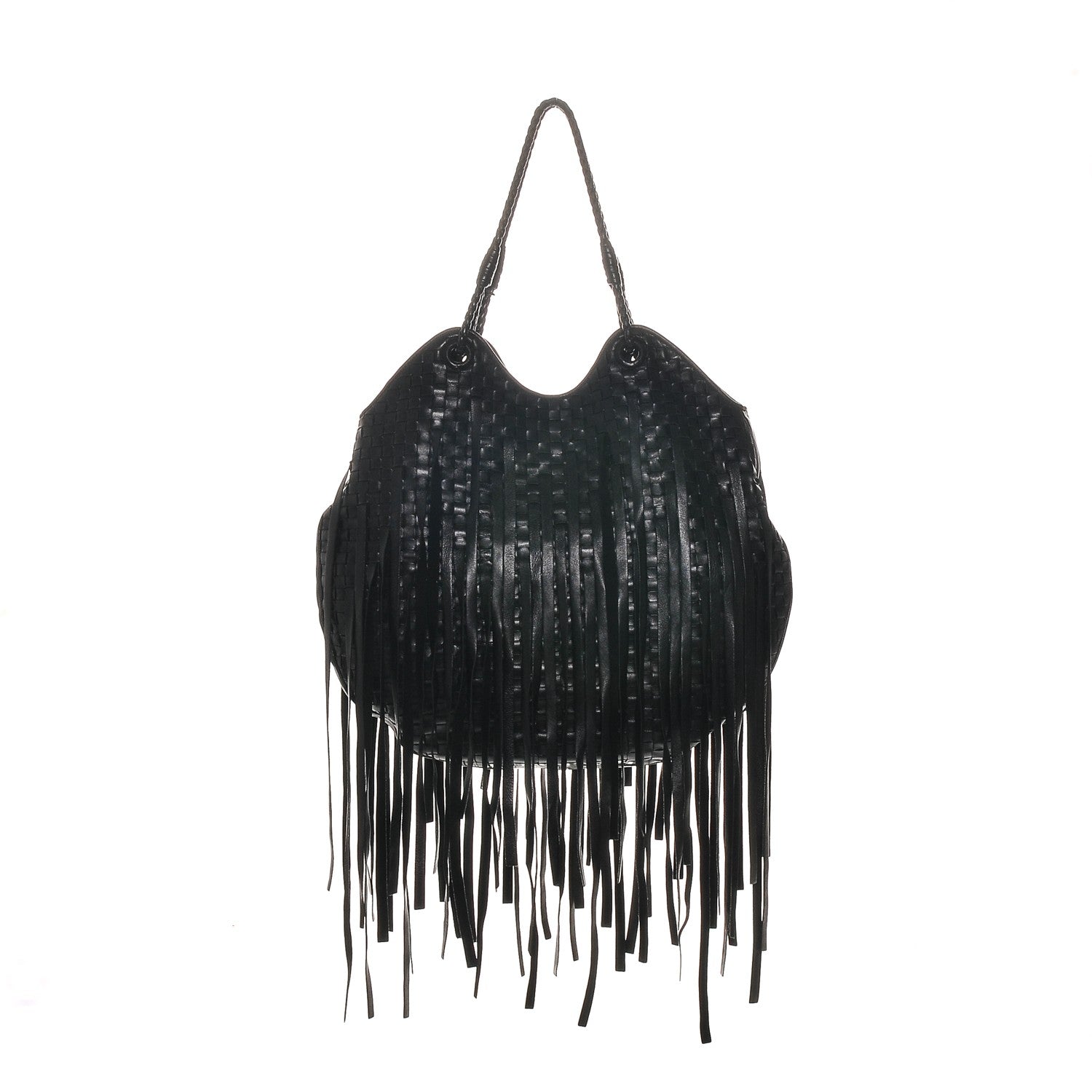 Bottega Veneta Nappa Intrecciato Fringe Hobo Nero Black 1 of 8