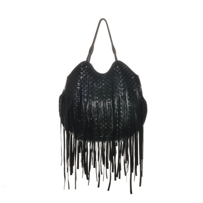 Bottega Veneta Nappa Intrecciato Fringe Hobo Nero Black 1 of 8
