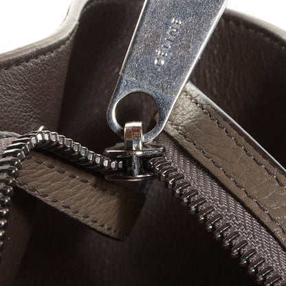 Celine Drummed Calfskin Suede Medium Trapeze Souris 9 of 9