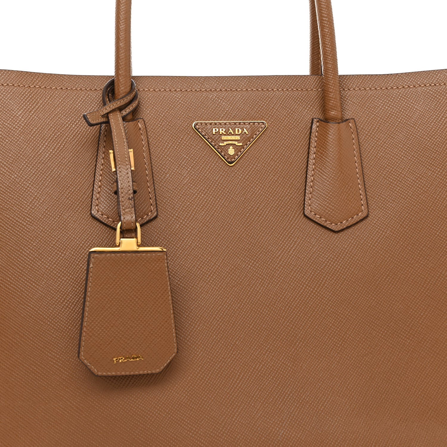 Prada Saffiano Cuir Medium Double Bag Cannella Turchese 7 of 10