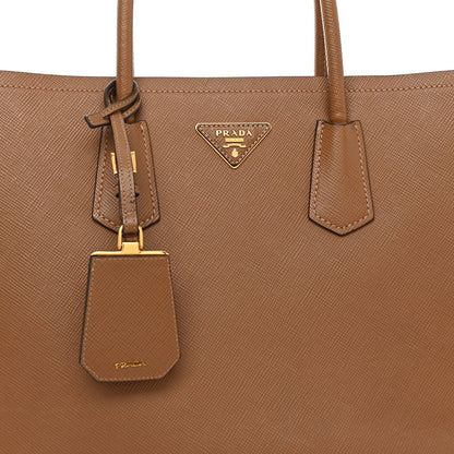 Prada Saffiano Cuir Medium Double Bag Cannella Turchese 7 of 10