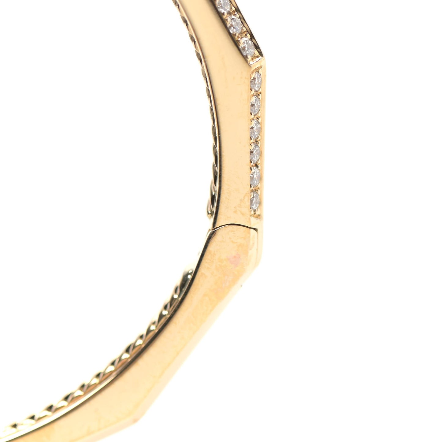 18K Yellow Gold Diamond 3mm Stax Single Row Faceted Bracelet