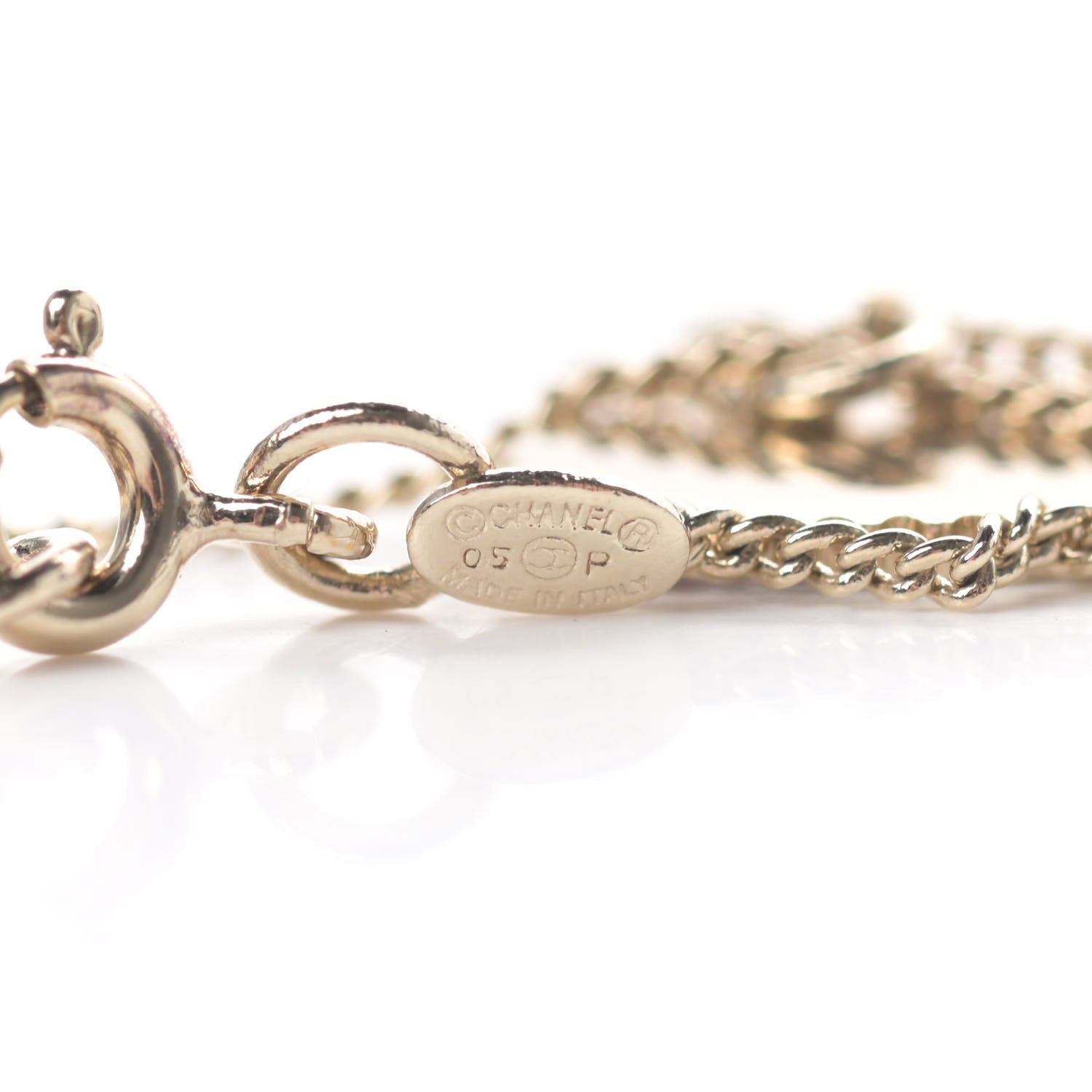 Chanel Enamel Heart CC Charm Necklace Gold 4 of 4