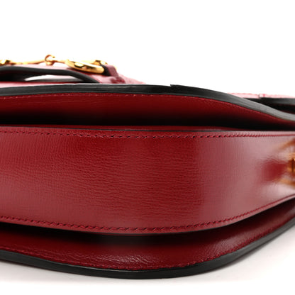 Gucci GG Supreme Monogram Azalea Calfskin Horsebit 1955 Shoulder Bag Beige Ebony New Cherry Red 10 of 10
