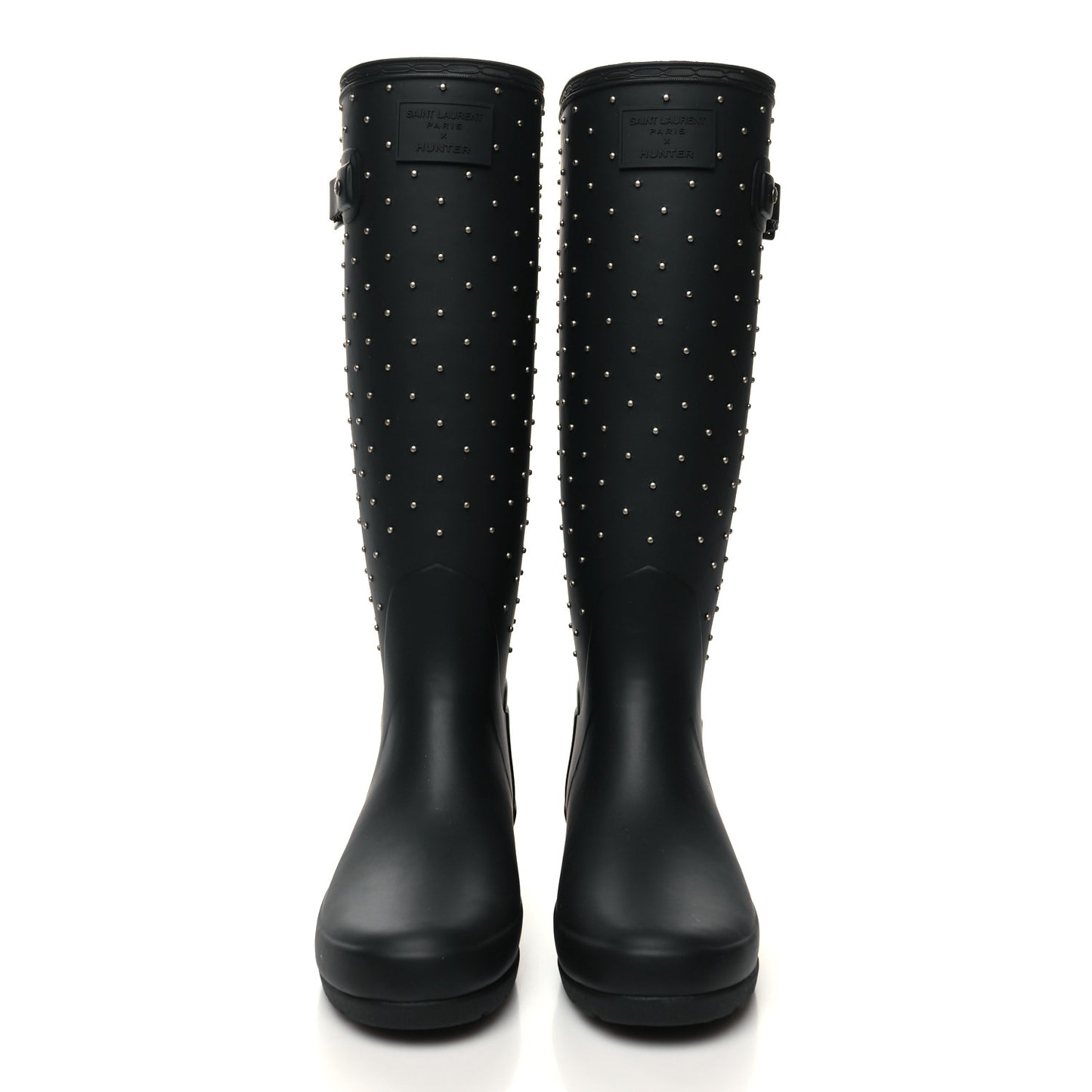 X HUNTER Rubber Crystal Studded Festival Rain Boots 36 Black