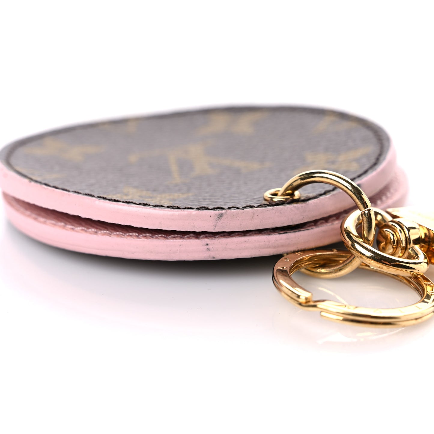 Monogram LV Mirror Bag Charm Key Holder Rose Ballerine