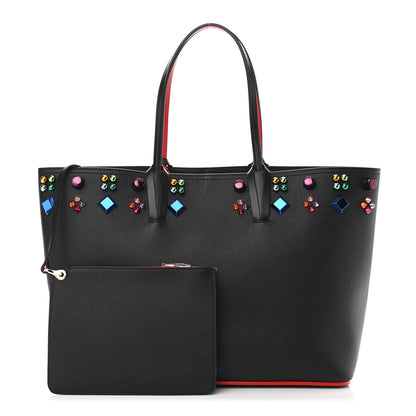 Christian Louboutin Calfskin Empire Spike Studded East West Cabata Tote Black 1 of 13