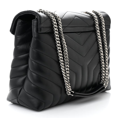 Saint Laurent Calfskin Y Quilted Monogram Medium Loulou Chain Satchel Black 3 of 10