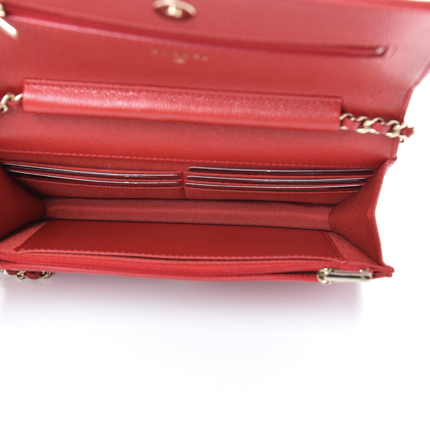 Chanel Caviar Quilted Wallet on Chain WOC Red 4 of 11