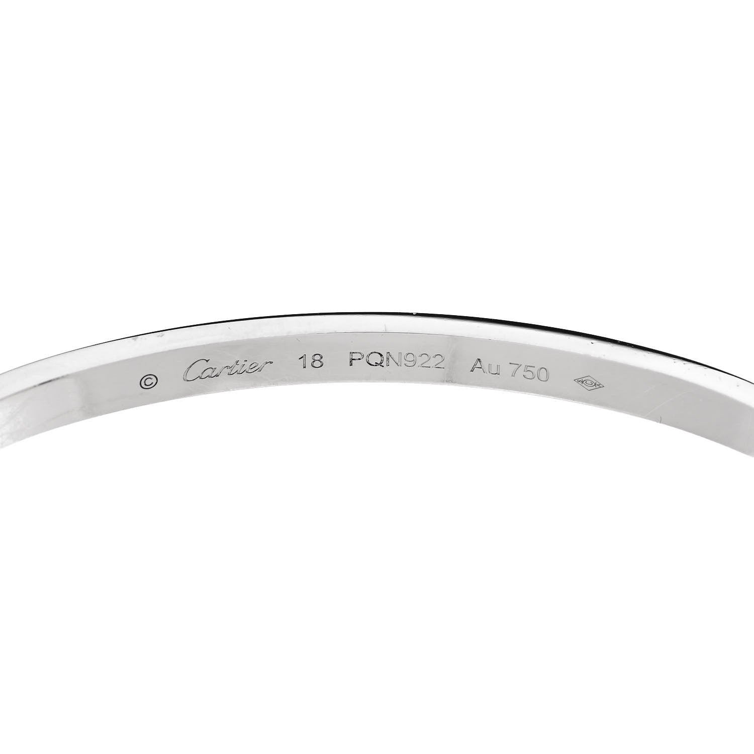 Cartier 18K White Gold 6 Diamond Small LOVE Bracelet 18 6 of 7