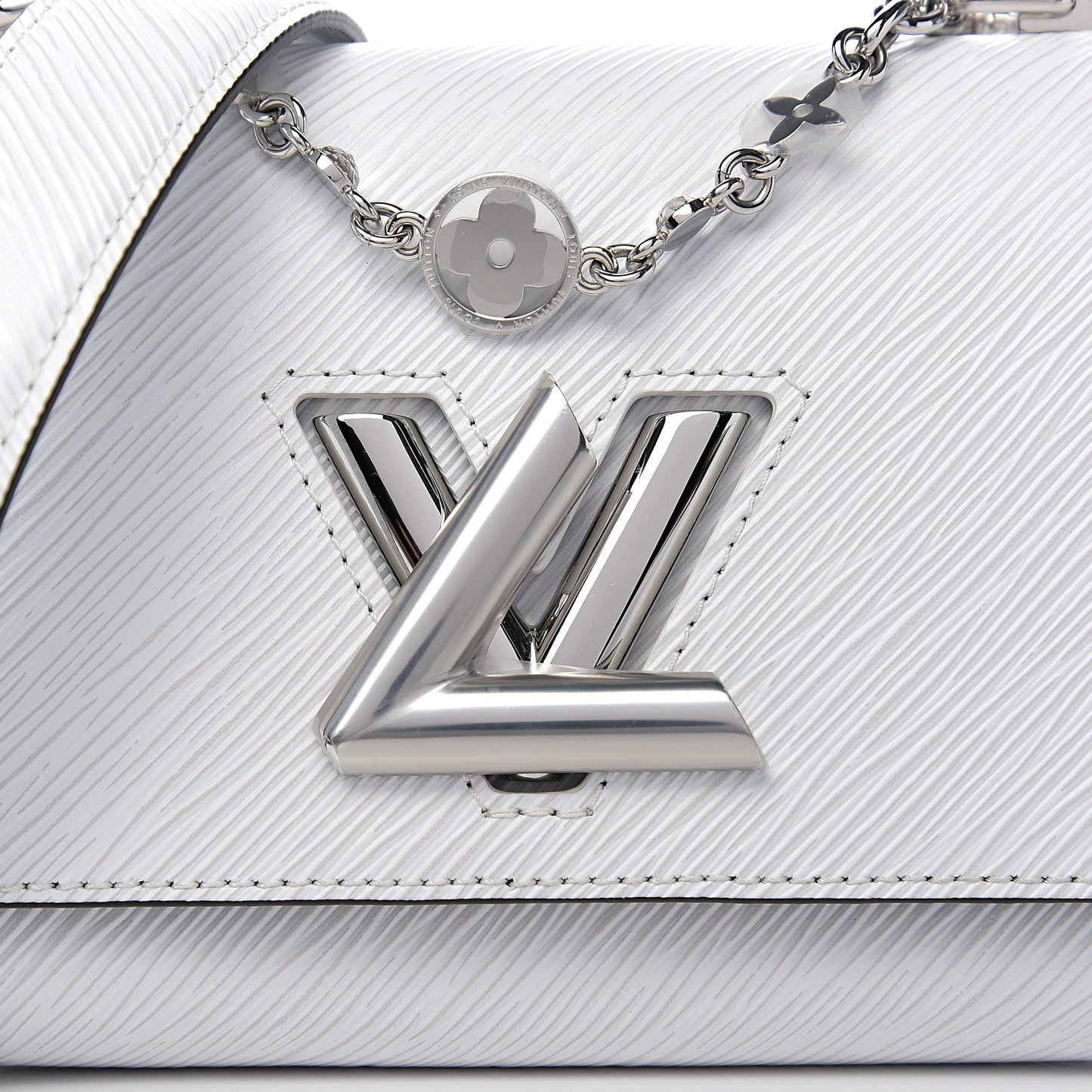 Epi Flower Jewels Twist Shoulder Bag PM White
