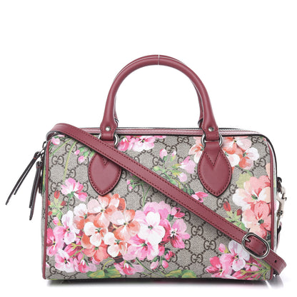 Gucci GG Supreme Monogram Blooms Small Boston Beige Multicolor Dry Rose 1 of 10