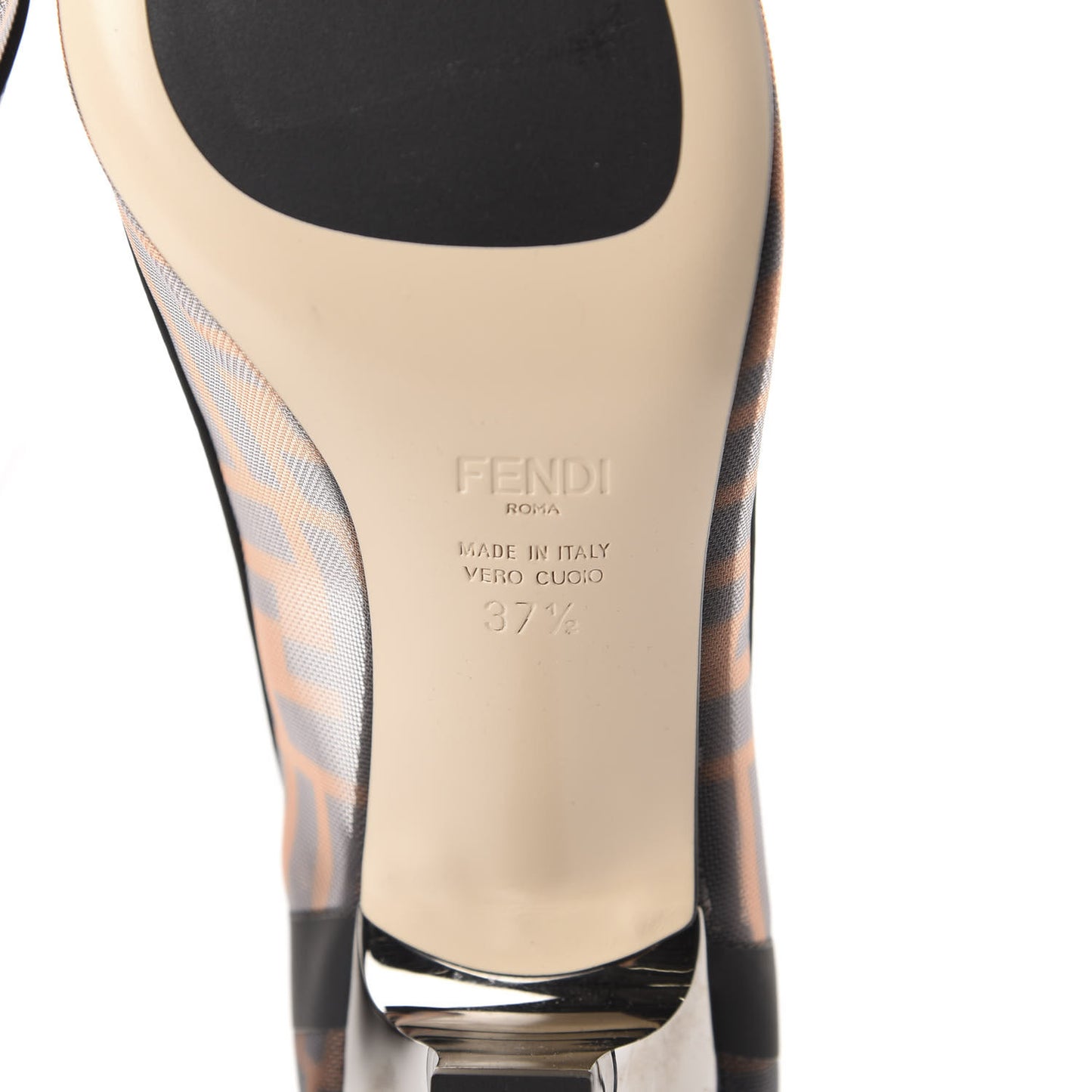 Technical Mesh Vitello Gommato FF Colibri 55mm Pumps 37.5 Tobacco Moro Black