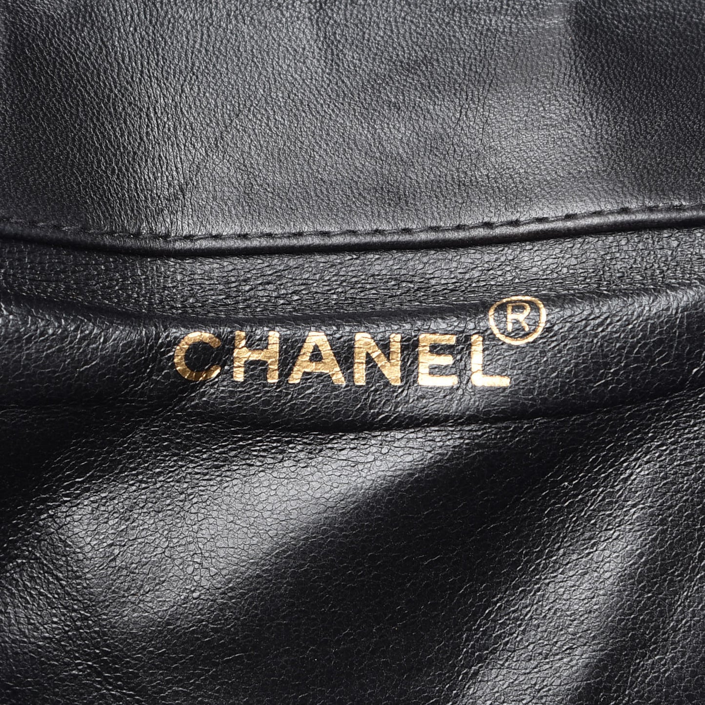 Lambskin Quilted Drawstring Backpack Black