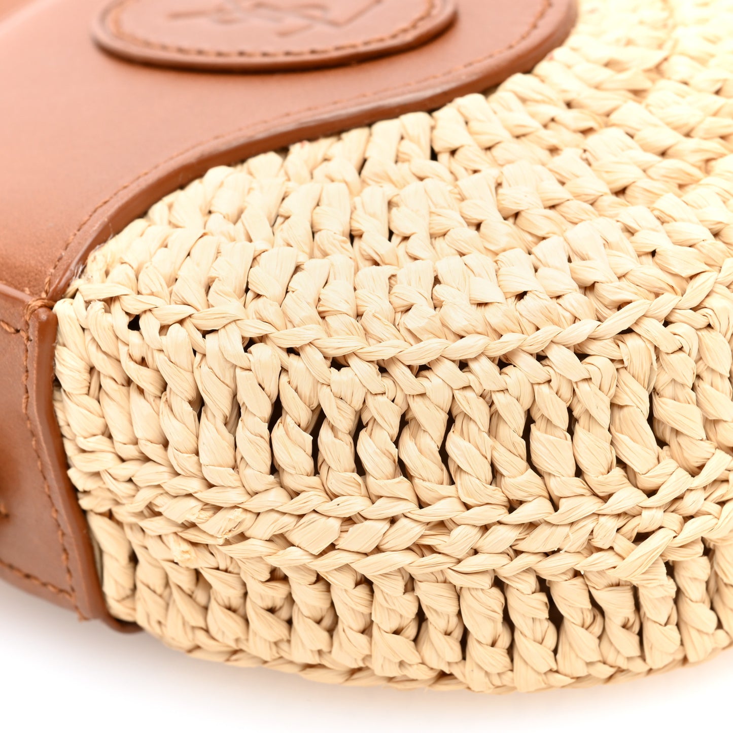 Raffia Round Camera Bag Beige Naturel