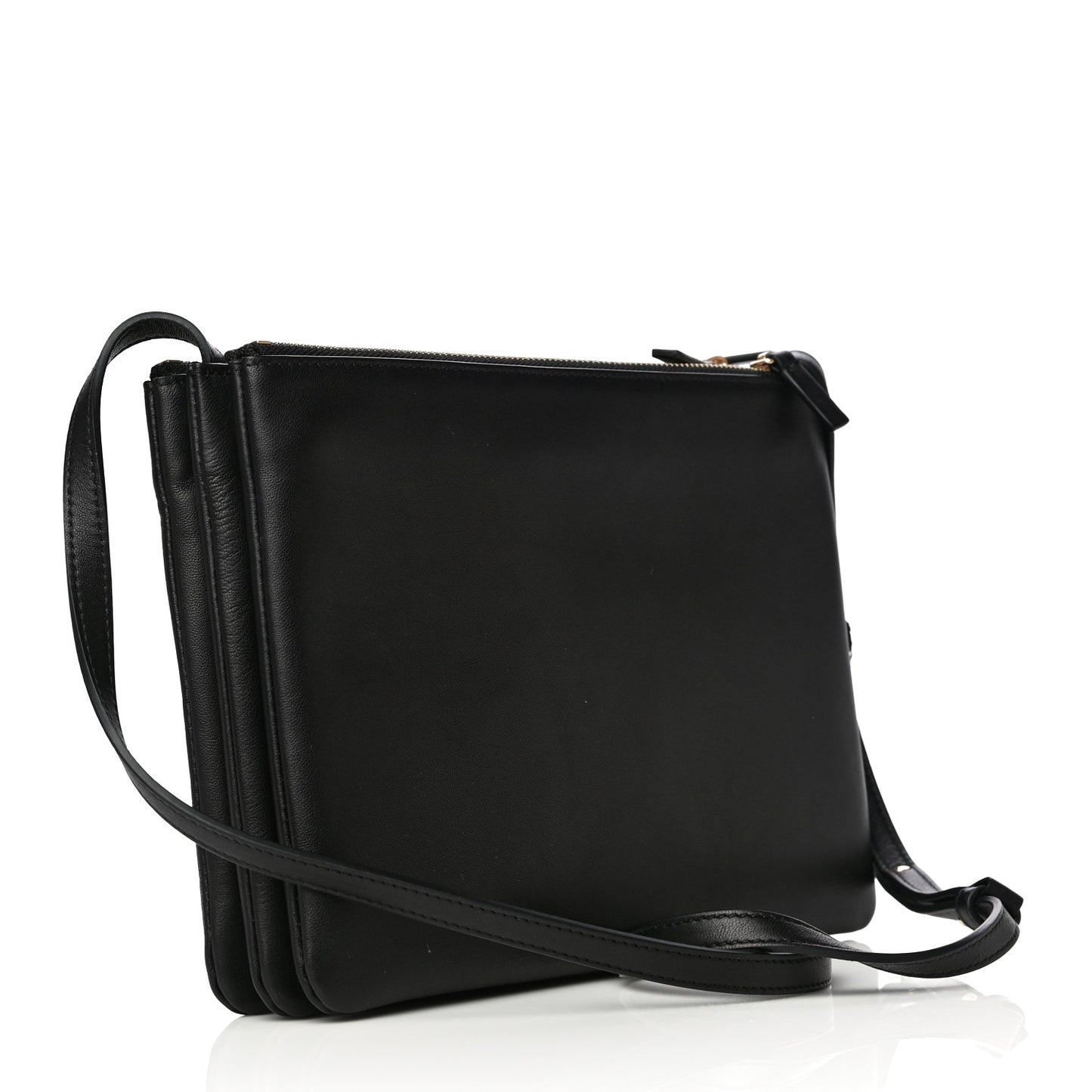 Lambskin Large Trio Crossbody Bag Black