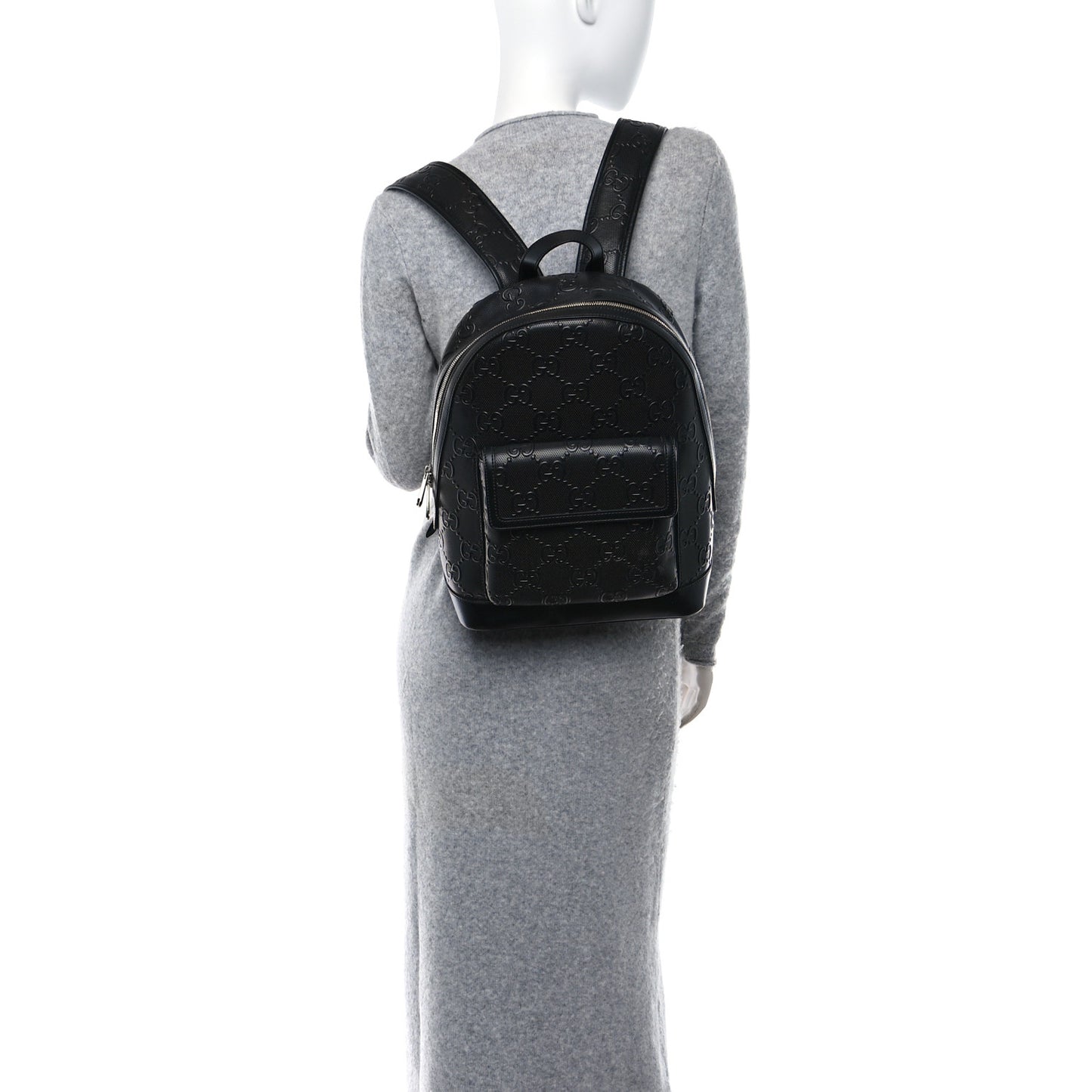 Calfskin GG Tennis Embossed Backpack Black