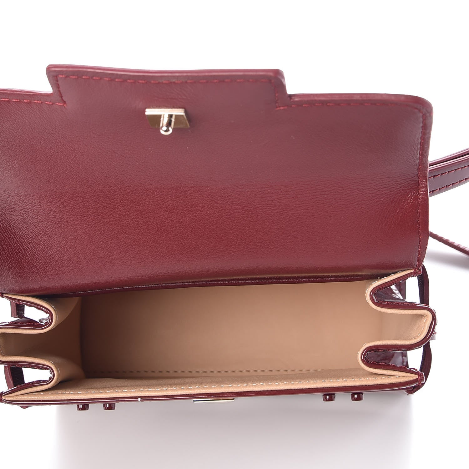 Delvaux Patent Calfskin Micro Tempete Satchel Red 5 of 8
