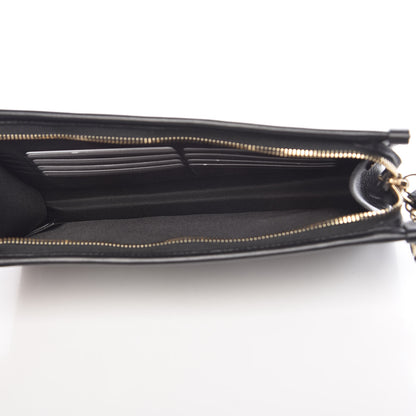 Chanel Tweed PVC Lambskin Wristlet Pouch Black 6 of 10