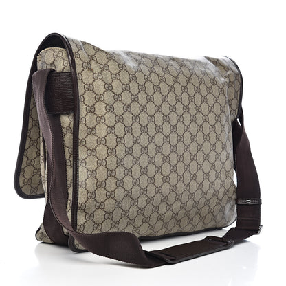 Gucci GG Plus Monogram Large Flap Messenger Bag Beige Dark Brown 3 of 15