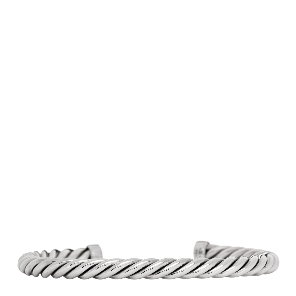 Sterling Silver Black Onyx 6mm Cable Classic Cuff Bracelet