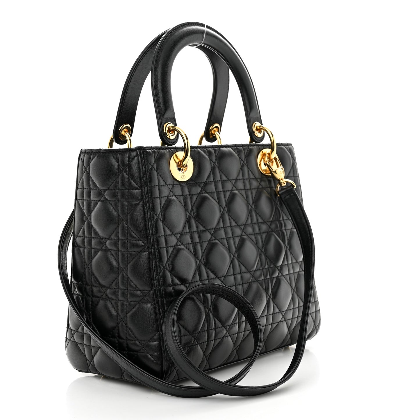 Lambskin Cannage Medium Lady Dior Black