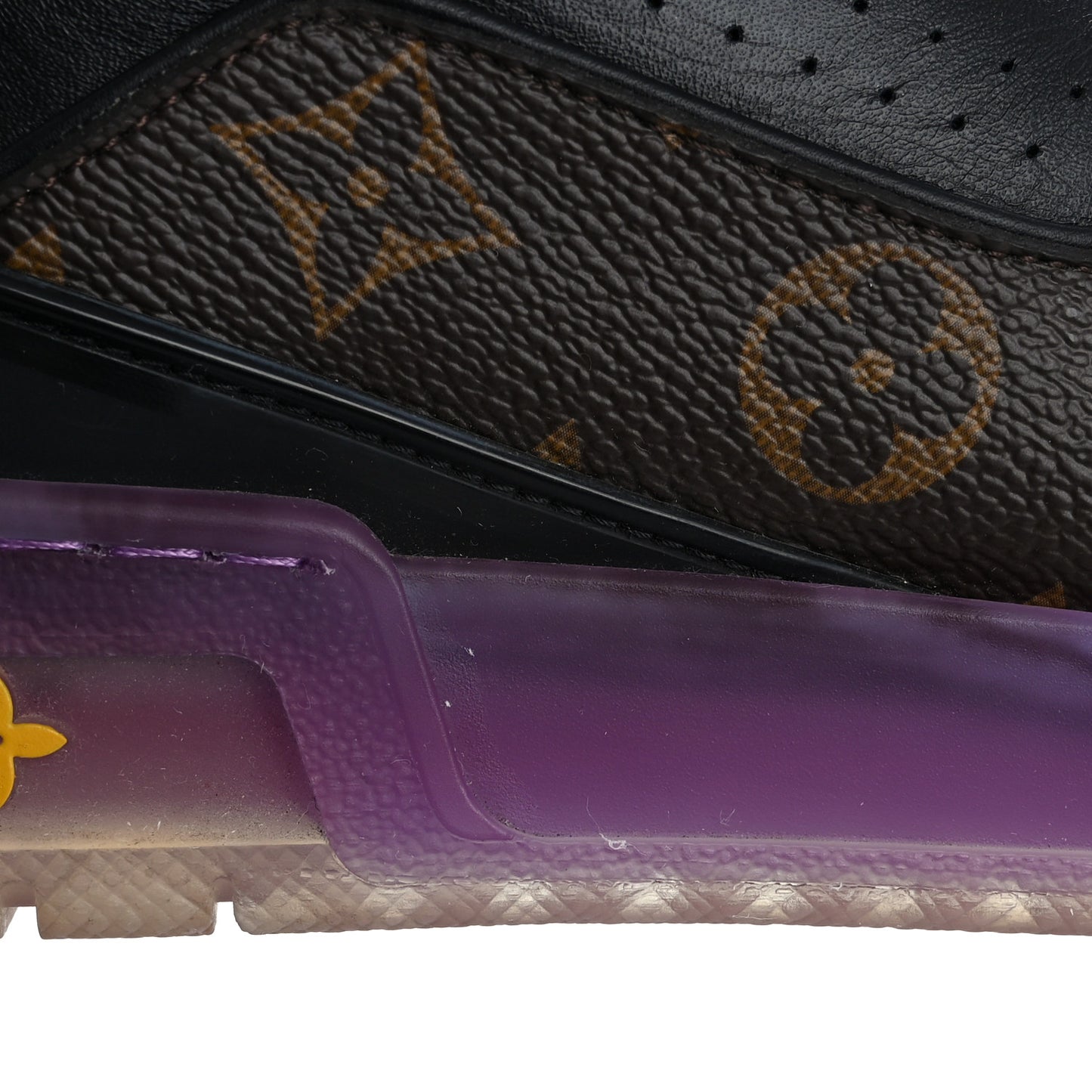 Monogram Calfskin Mens LV Trainer Sneaker 9 Black Purple