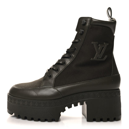 Louis Vuitton Suede Calfskin Monogram Laureate Platform Desert Boots 39 Kaki 1 of 8