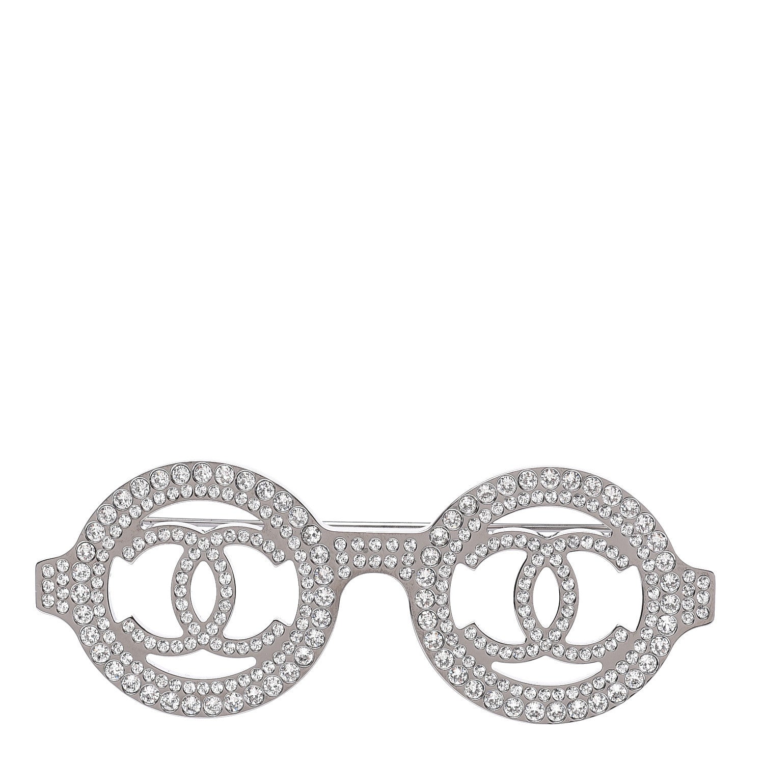 Chanel Crystal CC Sunglasses Brooch Silver 1 of 5