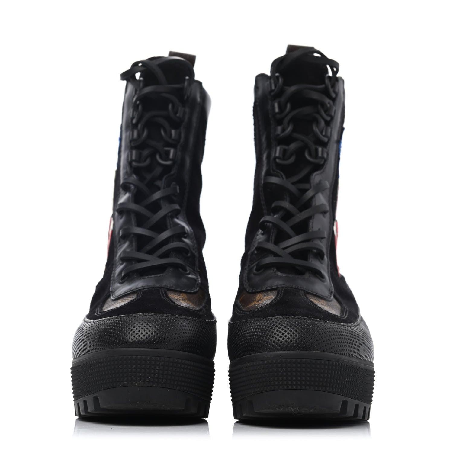 Louis Vuitton Suede Calfskin Monogram LV Black Heart Laureate Platform Desert Boots 38 Black 2 of 4