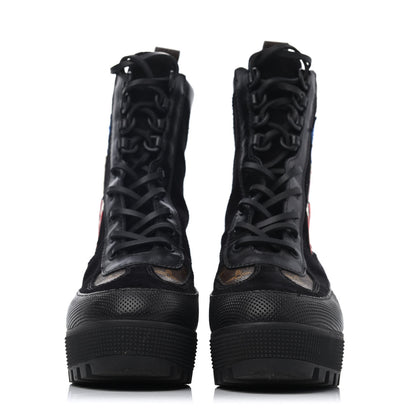 Louis Vuitton Suede Calfskin Monogram LV Black Heart Laureate Platform Desert Boots 38 Black 2 of 4