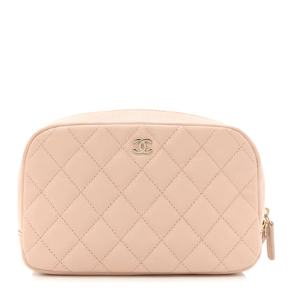 Chanel Caviar Quilted Medium Curvy Pouch Cosmetic Case Beige 1 of 10